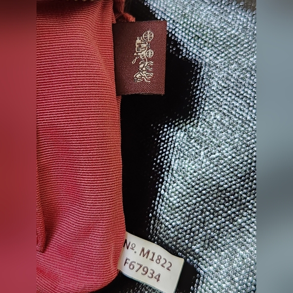 Coach Pink and Cream Buffalo Plaid Corner Zip Wristlet F67934 - Picture 8 of 12